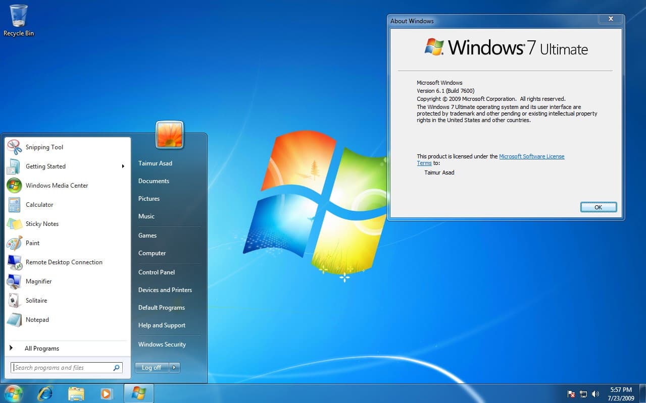 Windows 7 专业版 集成SP1 VL 英文 32位